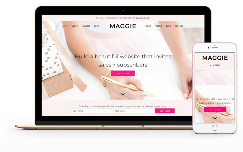 Top Wedding WordPress Theme to create a Flower Shop - Maggie