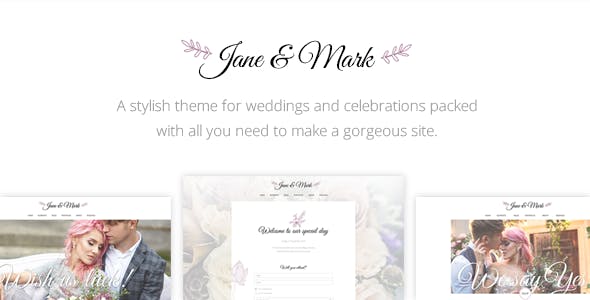 Top Wedding WordPress Theme Wedding Invitation - Jane & Mark