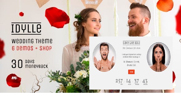 Top Wedding WordPress Theme for Save the Date 2020- Idylle