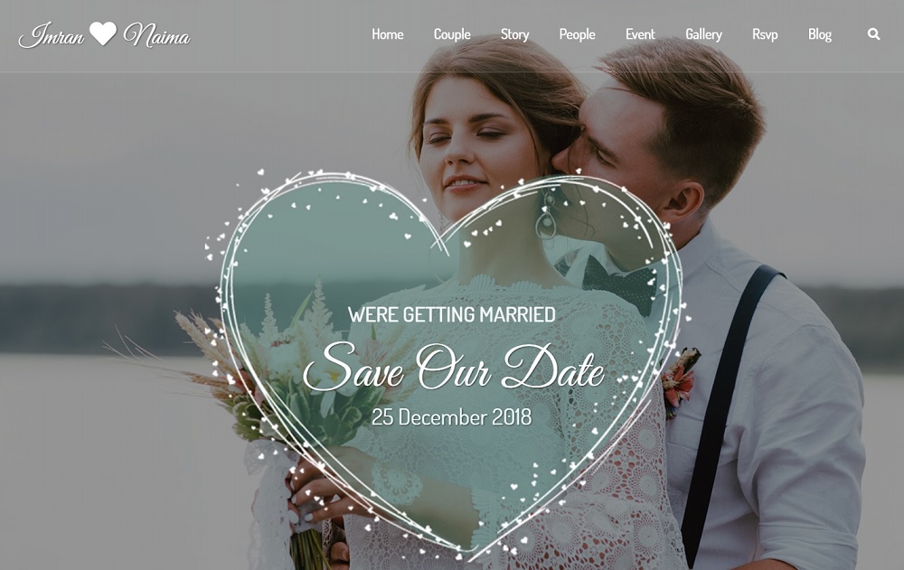 Wedding RSVP website WordPress theme - Lavelo